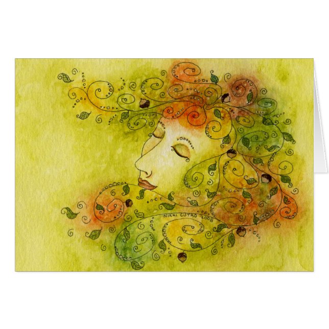 Herbst-Nymphen-Ernte-Karte (Vorderseite (Horizontal))