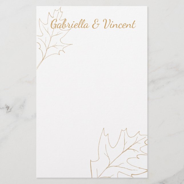 Herbst-Oak-Leaf-Hochzeit Briefpapier (Vorderseite)