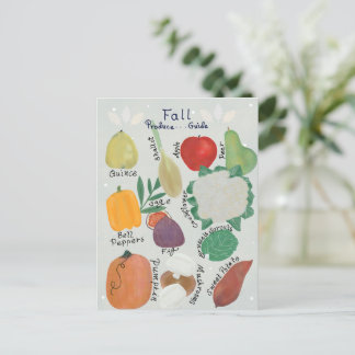 Herbst-Obst- und Gemüseführer Postkarte