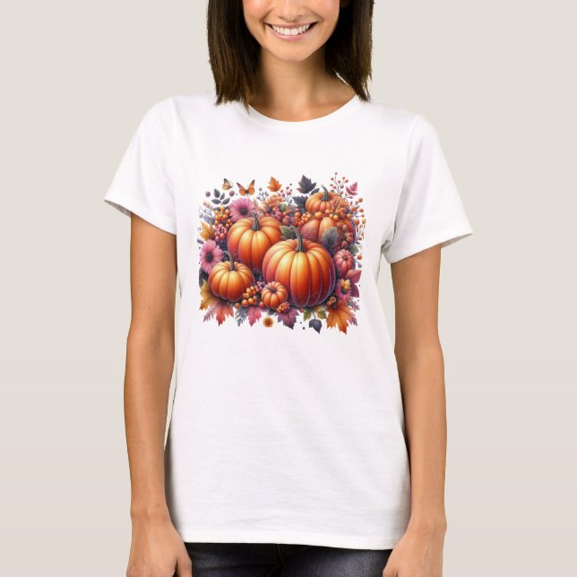 Herbst- oder Erntedank-Ladys T-Shirt (Vorderseite)