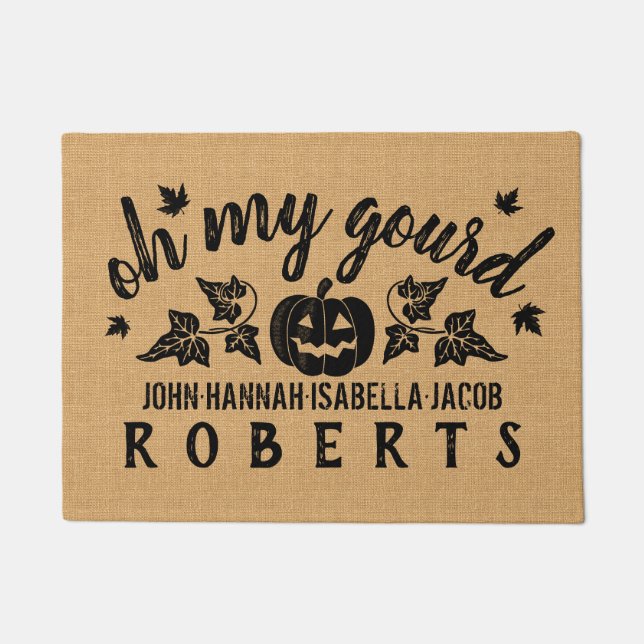 Herbst oh mein Kürbis-kundenspezifischer Fußmatte (Vorderseite)