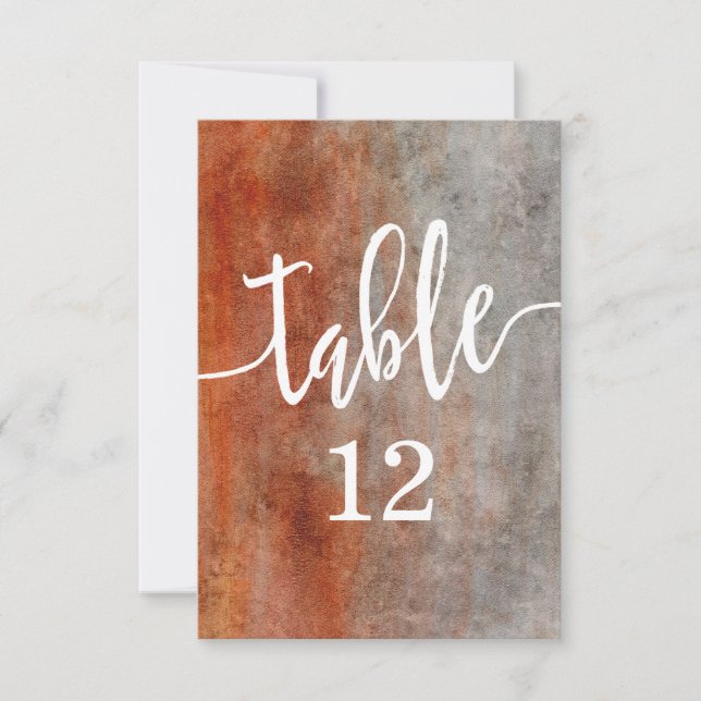 Herbst Orange Aquarell Tischnummer Sitzordnung (Vorderseite)
