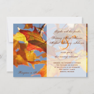 Herbst Orange Blätter Hochzeit im Herbst Einladung