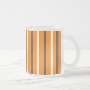 Herbst Orange Brown Cream Strip Muster Mattglastasse