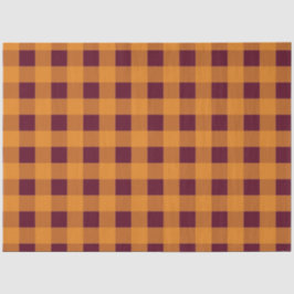 Herbst Orange Burgund Kariertes Muster Seidenpapier