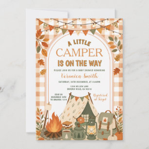 Herbst Orange Camping Ein kleiner Camper Baby Show Einladung