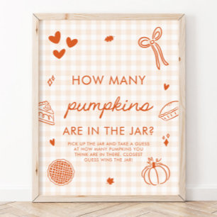 Herbst Orange Cutie Pie Errate wie viele Kürbisse Poster
