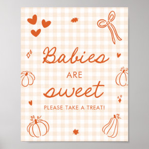 Herbst Orange Ein Kleiner Kürbis Babys sind Süß Poster