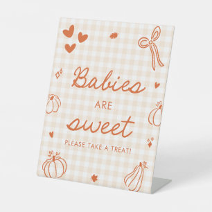 Herbst Orange Ein Kleiner Kürbis Babys sind Süß Sockelschild