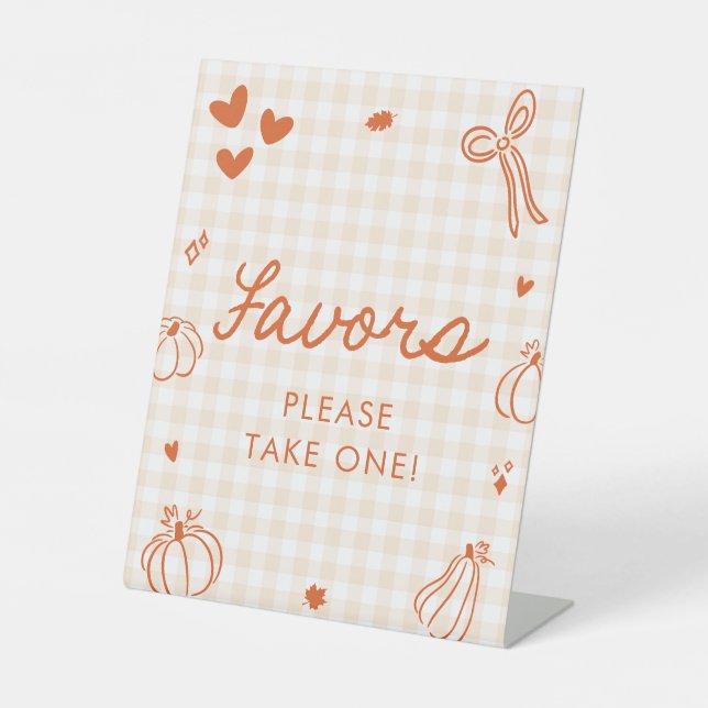 Herbst Orange Ein Kleiner Kürbis Geschenke Schild (Vorderseite)