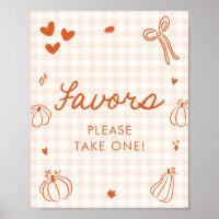 Herbst Orange Ein Kleiner Kürbis Geschenke Schild