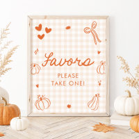 Herbst Orange Ein Kleiner Kürbis Geschenke Schild