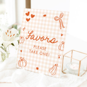 Herbst Orange Ein Kleiner Kürbis Geschenke Schild