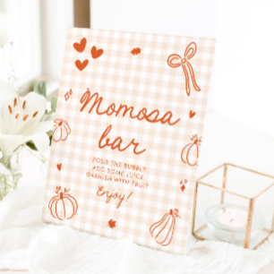 Herbst Orange Ein Kleiner Kürbis Momosa Bar Schild