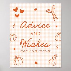 Herbst Orange Ein Kleiner Kürbis Rat und Wünsche Poster