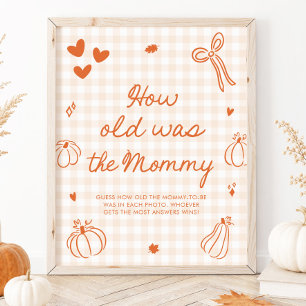 Herbst Orange Ein Kleiner Kürbis Wie alt war die M Poster