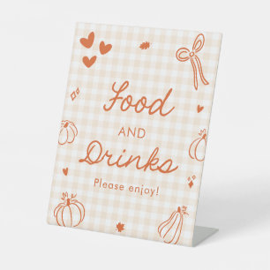Herbst Orange Ein Kleines Kürbis-Essen-und-Trinken Sockelschild