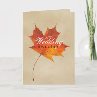 Herbst Orange Fall in Liebe Blätter Hochzeit Einladung
