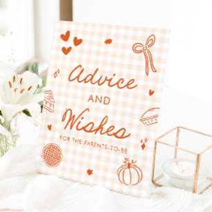 Herbst Orange Gingham Cutie Pie Rat und Wünsche Sockelschild