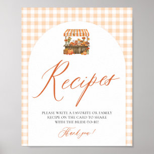 Herbst Orange Gingham Frisch Vom Markt Rezepte Poster