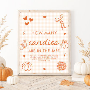 Herbst Orange Handgezeichnetes Errate-wie-viele-Sü Poster