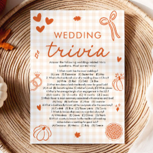 Herbst Orange Hochzeit Trivia Brautparty Spiel Einladung