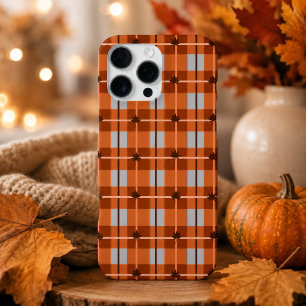 Herbst Orange Kariert Ahornblatt Herbst-Tartan-Mus iPhone 16 Pro Max Hülle