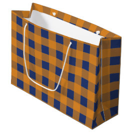 Herbst Orange Kariertes Muster Große Geschenktüte