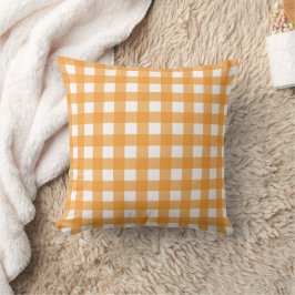 Herbst Orange Kariertes Muster Kissen