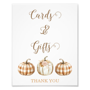 Herbst-Orange-Kürbis-Baby-Shower-Schild Fotodruck