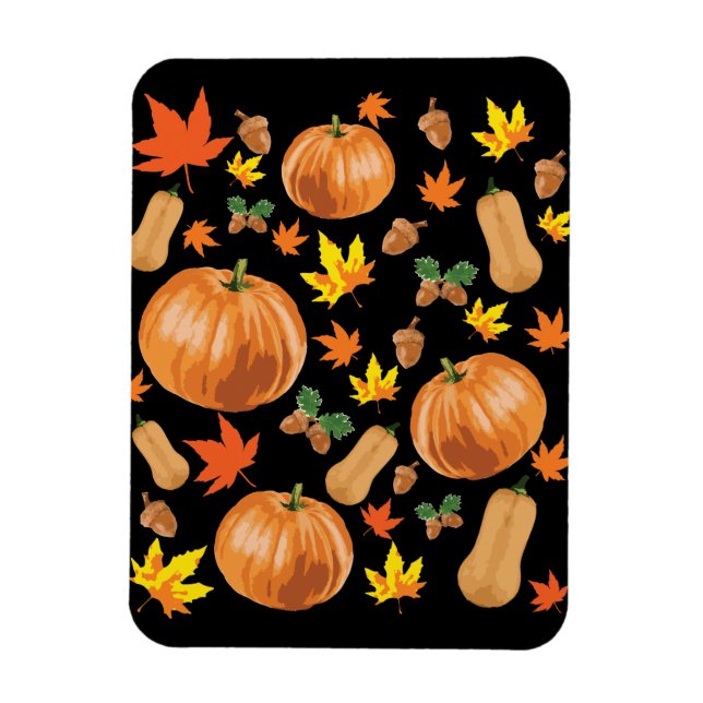 Herbst Orange Pumpkin Fall Pattern Magnet (Vertikal)