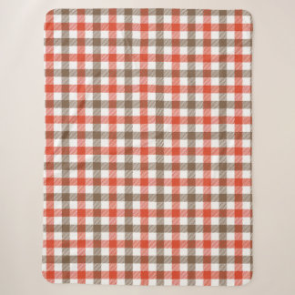 Herbst Orange und Braun Karo Gingham Muster Sherpadecke