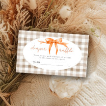Herbst orangefarbene Schleife Gingham-Baby-Party-W