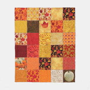 Herbst-Patchwork Fleecedecke