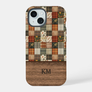 Herbst-Patchwork-Quilt-Handyhülle Personalisiert iPhone 15 Hülle