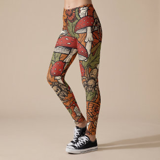 Herbst-Pilz-Spinnen-Leggings-Yogahosen Leggings