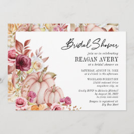 Herbst Pink Burgundy Pumpkin Brautparty Einladung