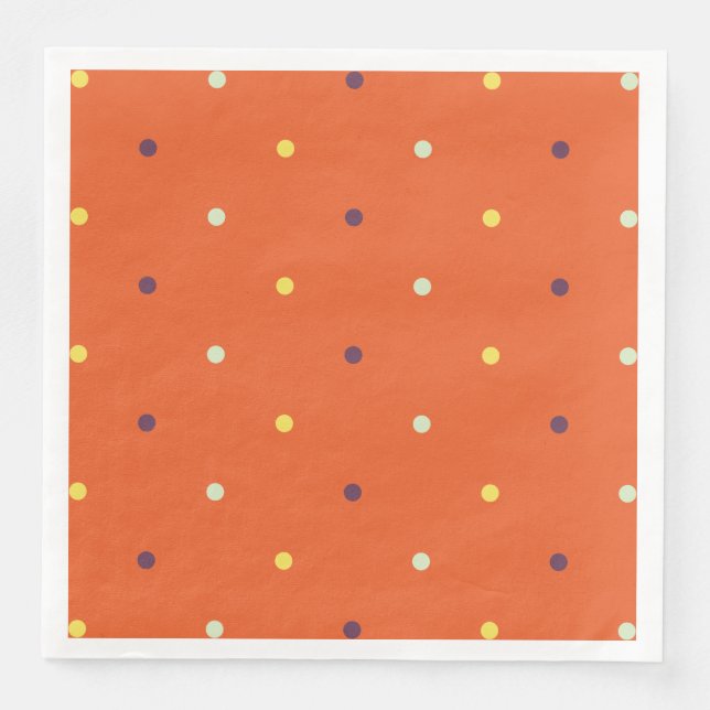 Herbst Polka Dots Dinner Napkins Serviette (Vorderseite)