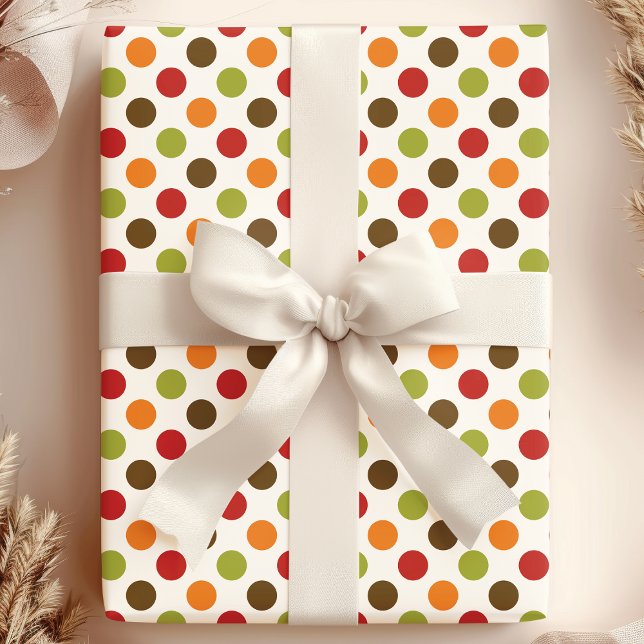 Herbst Polka Dots gemustert Geschenkpapier (Von Creator hochgeladen)