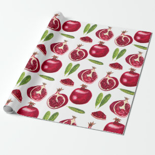 Herbst Pomegranate fruchtige Aquarell Geschenkpapier