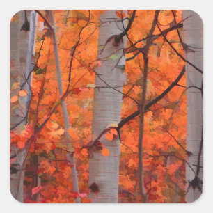 Herbst-Pracht Quadratischer Aufkleber