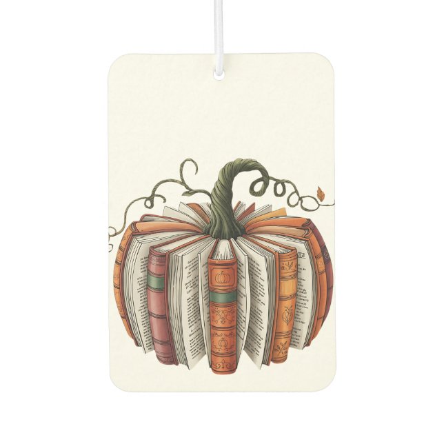 Herbst Pumpkin Book Lover Booktoween Halloween Autolufterfrischer (Vorderseite)