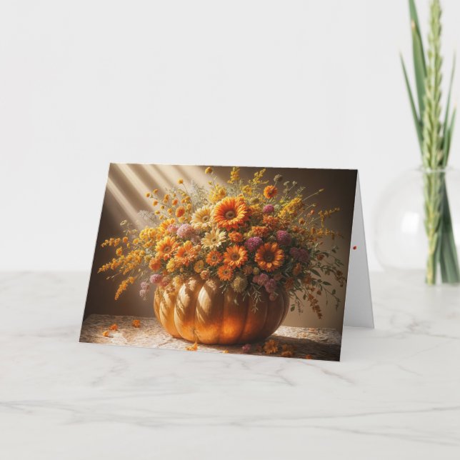 Herbst Pumpkin Bouquet zum Geburtstag Karte (Vorderseite)