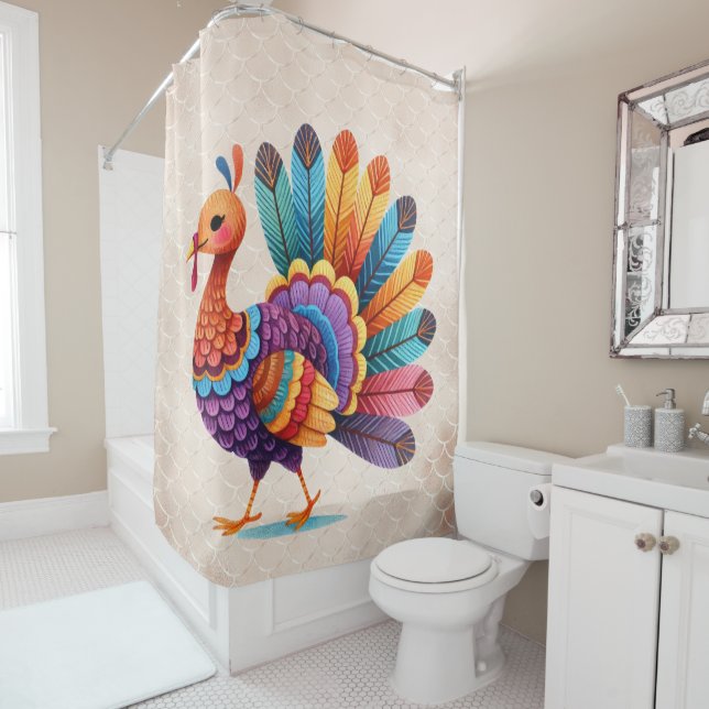 Herbst Pumpkin-Duschvorhang Duschvorhang (Beispiel)