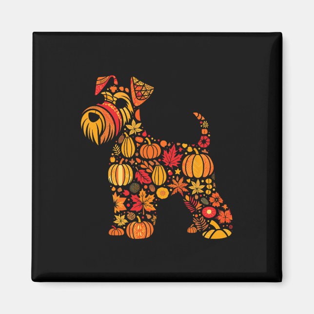 Herbst Pumpkin Fall Miniatur Schnauzer Thanksgivi Magnet (Vorne)