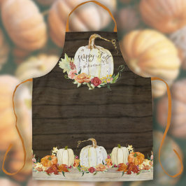 Herbst Pumpkin Foliage Wood Happy Fall Familiennam Schürze