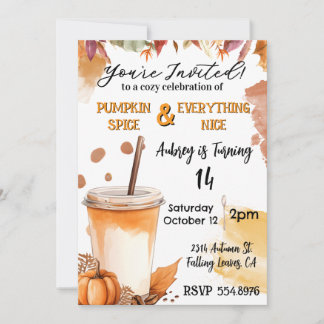 Herbst Pumpkin Gewürz-Party Einladung