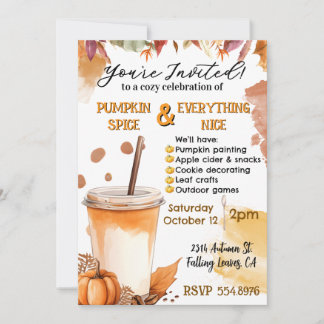Herbst Pumpkin Gewürz-Party Einladung