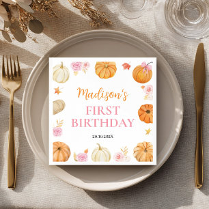 Herbst Pumpkin Girl Geburtstag Serviette