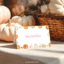 Herbst Pumpkin Girl Geburtstagsnahrzelt Platzkarte